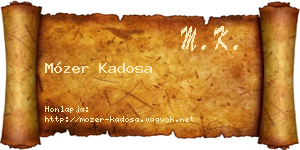 Mózer Kadosa névjegykártya