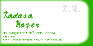 kadosa mozer business card